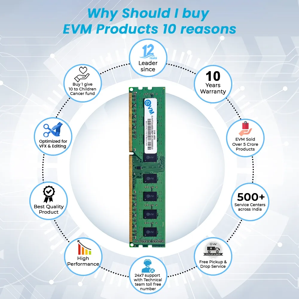 EVM Desktop Ram 2GB DDR3 1600Mhz view 3